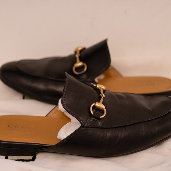 Gucci Men's Princetown Black Leather Mule Size 42 (EU 9 / US 10) - Picture 2 of 6
